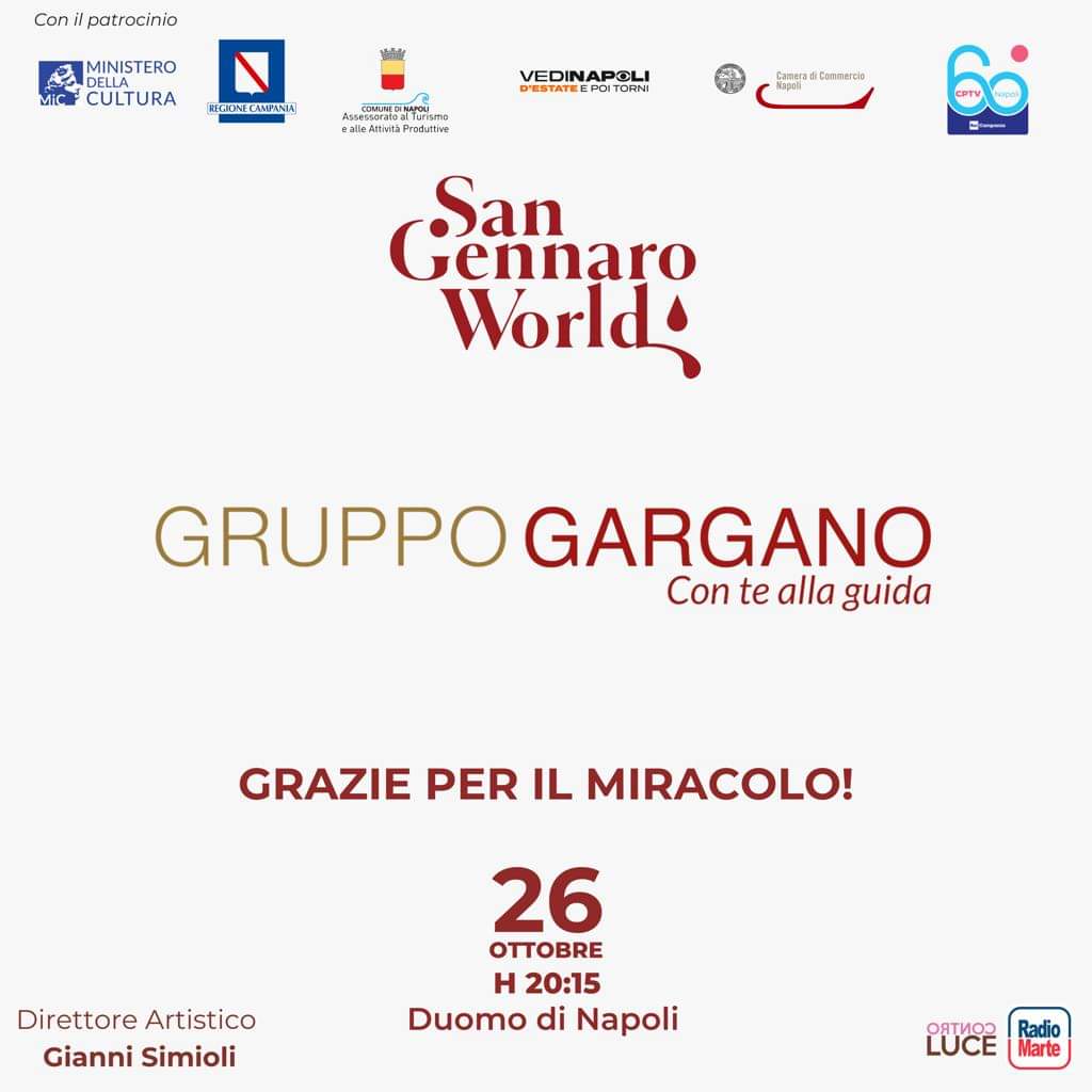 Gruppo Gargano sponsor dell’XI edizione del Premio San Gennaro World 2023